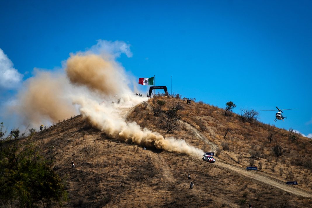 Sebastien Ogier (FRA) and Vincent Landais (FRA) Of team TOYOTA GAZOO RACING WRT perform during World Rally Championship Mexico in Leon, Mexico on March 19, 2023 // Jaanus Ree / Red Bull Content Pool // SI202303200006 // Usage for editorial use only //